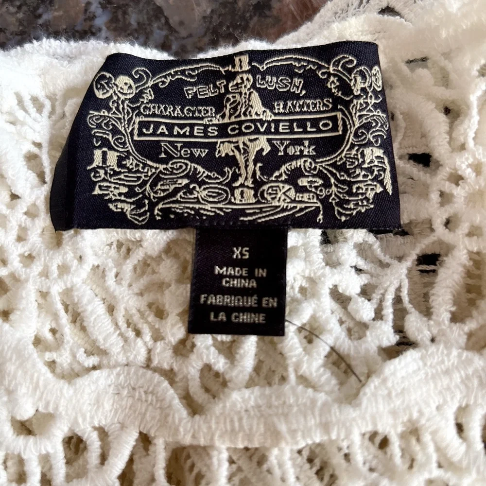 Anthropologie James Coviello White Cotton Lace Top XS